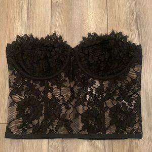 Express All over lace strapless corset tube top